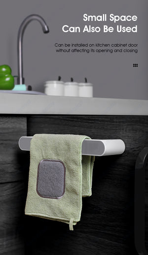 ODOROKU Self Adhesive Wall Mounted Towel Holder Towel Hanger Towel Bar Shelf Roll Holder for Kitchen Bathroom - ODOROKU