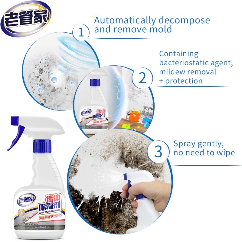 ODOROKU Wall Mold Remover Spray 500ml Mildew Removal Automatically Decompose and Remove Mold - ODOROKU