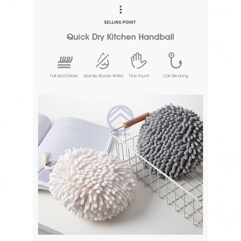 ODOROKU Super Absorbent Chenille Kitchen Cloth & Towel Soft and Solid Color Dish Towels Grey White - ODOROKU