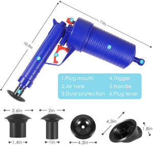 ODOROKU Toilet Plunger Gun Air Drain Blaster Pressure Pump Cleaner High Pressure Plunger for Clogged Pipe Bathtub Toilet - ODOROKU