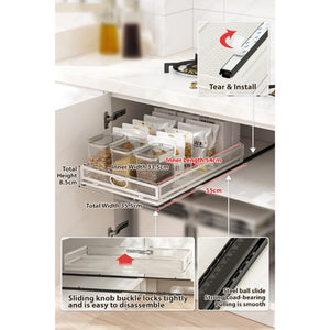 ODOROKU Huge Size Sliding Cabinet Basket Organizer Drawer Multi-Purpose Under Sink Organizers and Storage for Bathroom Kitchen Under Bathroom Sink Organizer - ODOROKU