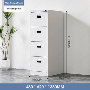 ODOROKU 2/3/4 Tiers Vertical Steel Metal File Office Cabinet Storage Drawer With Lock Office Sliding Pull Out Aesthetic Smooth Drawers Box Convenient Recessed Handle & Finger Pull High Capacity Heavy Duty Strong Load Bearing For A4 Size Files Letters - ODOROKU