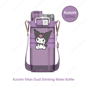 ODOROKU Sanrio Kids Water Bottle Tritan Bottle 520ml 100% BPA Free Cute Water Bottle My Melody Kuromi Cinnamoroll Pochacco Pompompurin 2 In 1 Spout with Adjustable Shoulder Strap Leakproof - ODOROKU