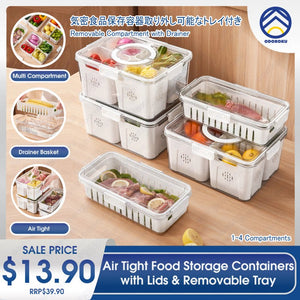 ODOROKU Multi Compartment Food Storage Containers with Lids Airtight Removable Individual Tray BPA-Free Plastic Food Containers for Pantry Organization and Storage - ODOROKU