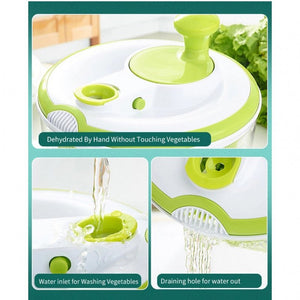 ODOROKU Salad Spinner Large Multifunction 5L Design BPA Free Large Capacity Drain Water Salad Bowl Vegetables Spin - ODOROKU