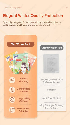 ODOROKU Stick On Herbal Heat Pad Warmer for Hand Body Feet 12 Hours Lasting For Menstrual Cramps Travel Size Portable - ODOROKU