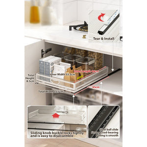 ODOROKU Huge Size Sliding Cabinet Basket Organizer Drawer Multi-Purpose Under Sink Organizers and Storage for Bathroom Kitchen Under Bathroom Sink Organizer - ODOROKU