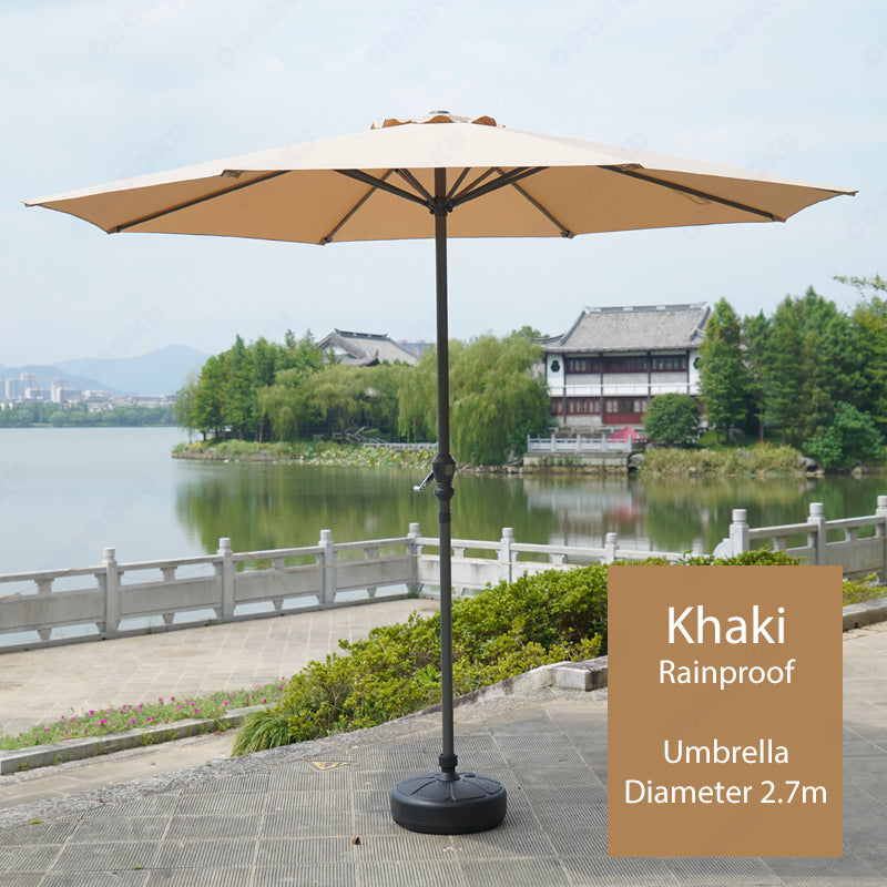 ODOROKU Patio Umbrella Parasol Cover Waterproof Outdoor with Base Round Hanging Umbrella with Double Layer Canopy Sun Shade Anti UV Easy to Use - ODOROKU