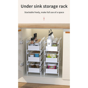 ODOROKU Stackable Drawer Rack Pull Out Storage Drawer Stackable Design Simple Installation Rack with Drawer - ODOROKU