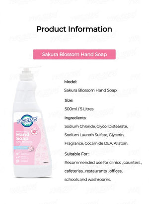 ODOROKU x Two Steps Cleaning Hand Soap 500ml / 5 Litre - Sakura Blossom Made with Essential Oils Moisturizing for Hands Biodegradable Formula - ODOROKU