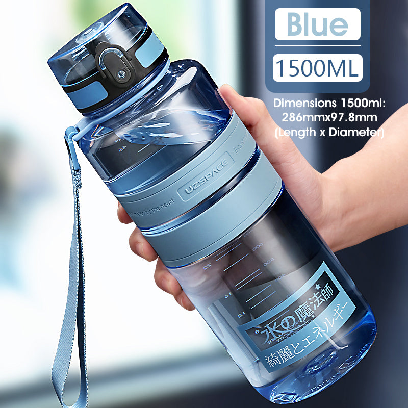 ODOROKU BPA Free Water Bottle 500ml/1000ml USA Tritan Food Grade Material Easy One-Hand Opening Cover Leak-proof - ODOROKU