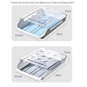 ODOROKU Rolling Stackable Egg Holder Auto Scrolling Down for Refrigerator Smart Stackable Antislip Deviled Egg Tray Food - ODOROKU