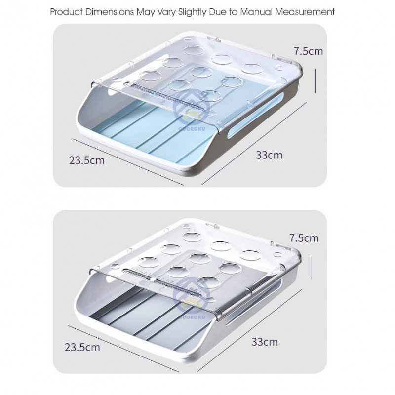 ODOROKU Rolling Stackable Egg Holder Auto Scrolling Down for Refrigerator Smart Stackable Antislip Deviled Egg Tray Food - ODOROKU