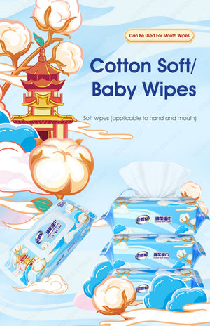 (Pack of 5) ODOROKU Baby Soft Wipes 80 Count Unscented Fragrance Free Baby Diaper Wipes Hypoallergenic 99% Purified Water with Moisturizing Aloe Vera Extract - ODOROKU