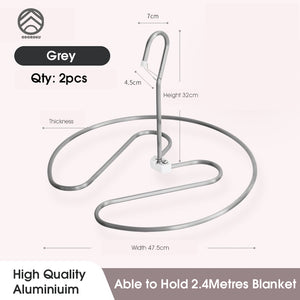 ODOROKU Aluminum Foldable Drying Rack Heart Shaped Hanger Windproof Design Rotating Quilt Storage Rack Quilt Blanket Rack 360 Degree Freely Full Ventilation - ODOROKU