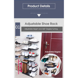 ODOROKU Adjustable Angle & Height Shoe Rack Organizer Stainless Steel Adjustable Shoe Rack Waterproof Anti Slip - ODOROKU