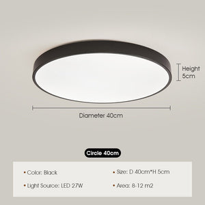 ODOROKU Circle Modern LED Ceiling Light Minimalist Flush Mount Ceiling Light Fixture Circle Lighting Lamp with Acrylic Lampshade for Bedroom Living Room Dining Room Laundry Black White - ODOROKU