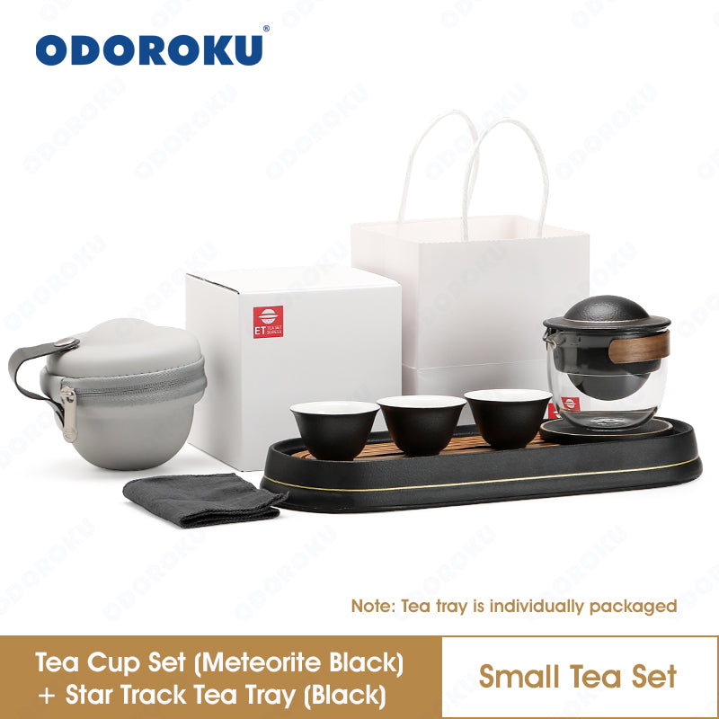 ODOROKU Handmade Travel Ceramic Chinese Tea Set with Tea Pot and Tea Cups with Portable Bag Teacup Portable Bag for Home Office Outdoor Picnic - ODOROKU