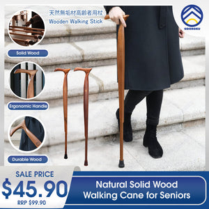 ODOROKU Natural Solid Wood Walking Cane for Seniors Wooden Walking Cane for Men and Women Natural Solid Wood Rubber Tips Heavy Duty with Travel Bag Wooden Walking Stick Ergonomic Canes for Seniors Unisex Walking Canes - ODOROKU