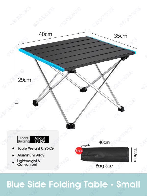 ODOROKU Aluminium Camping Table Folding Beach Table Small Folding Table Outdoor Ultralight Aluminum Camping Table Portable Compact Backpacking Table Travel Table for Beach Picnics Cooking Hiking - ODOROKU