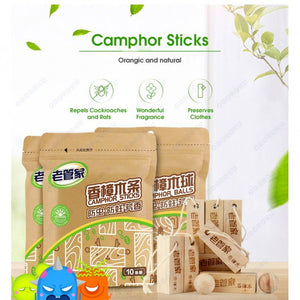 ODOROKU Camphor Sticks 10pcs for Clothes Storage Closet Freshener Clothes Protection and Mustiness Prevention - ODOROKU