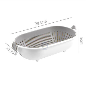 ODOROKU 360° Rotation Fruit & Vegetable Drain Basket Multifunction Kitchen Drainer Food Fruits Colander Drainer Strainer - ODOROKU