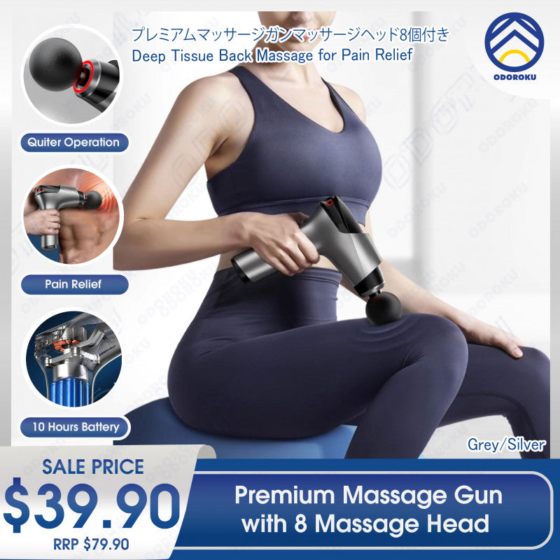 ODOROKU x Konka F7 Premium Fascia Guns Streamline Massager 99-levels 8 Heads Adjustable 16mm Deep Tissue Percussion Muscle Massage Guns Breath Light USB Charging Power Display - ODOROKU