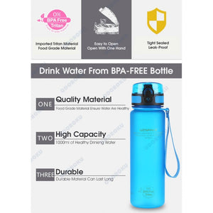 ODOROKU BPA Free Water Bottle 500ml 1000ml Ideal for Outdoor Sports Exercise Cycling Tritan Water Bottle - ODOROKU