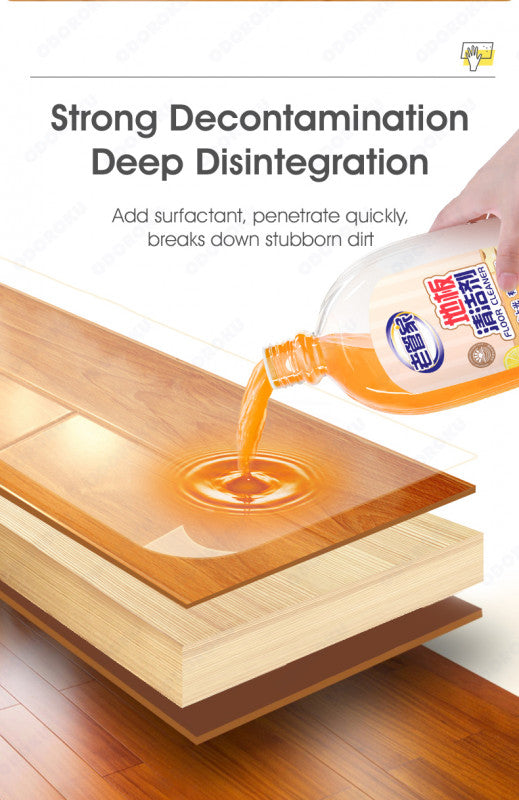 ODOROKU Antibacteria Floor Polish Cleaner for Wood 500ml Laminate or Sealed Wood Floor Cleaner Lemon Scent Suitable for Wood, Laminate, Marble, Terrazzo, Ceramic - ODOROKU