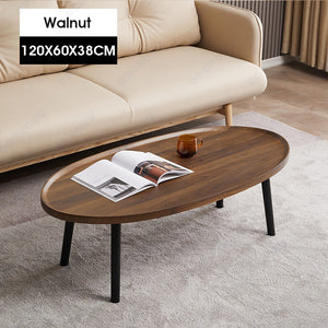 ODOROKU Round Coffee Table and Oval Table Set for Living Room Modern Coffee Table with Open Storage Marble Wood Tabletop & Sturdy Metal Legs Large Circle Coffee Table for Stylish Home - ODOROKU