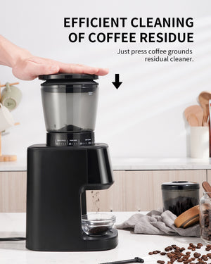 ODOROKU Conical Burr Coffee Grinder with Digital Timer Display, Electric Coffee Bean Grinder with 31 Precise Settings for Espresso/Drip/Pour Over/Cold Brew/French Press, Matte Black - ODOROKU