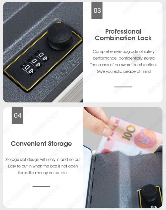 ODOROKU Hidden Real Paper Book Safe Hollow with Secret Hidden Compartment Combination Lock Thickened Inner Steel Wall - ODOROKU