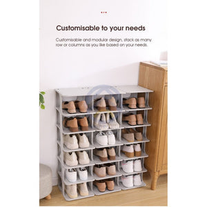 ODOROKU Stackable Shoe Rack Organizer, Adjustable Shoe Rack Waterproof Anti Slip Design Easy to Install Better Stability - ODOROKU