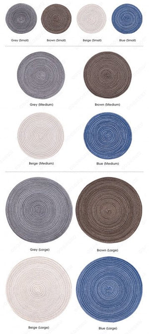 ODOROKU Set of 4 Nordic Style Round Braided Placemat Trivet Cotton Yarn Placemats Thread Weave Heat Resistant Non-Slip Pads Set Table Mat for Kitchen - ODOROKU