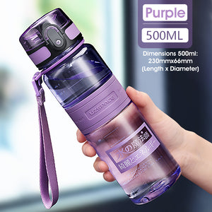 ODOROKU BPA Free Water Bottle 500ml/1000ml USA Tritan Food Grade Material Easy One-Hand Opening Cover Leak-proof - ODOROKU