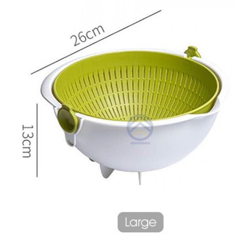 ODOROKU 360° Rotation Fruit & Vegetable Drain Basket Multifunction Kitchen Drainer Food Fruits Colander Drainer Strainer - ODOROKU