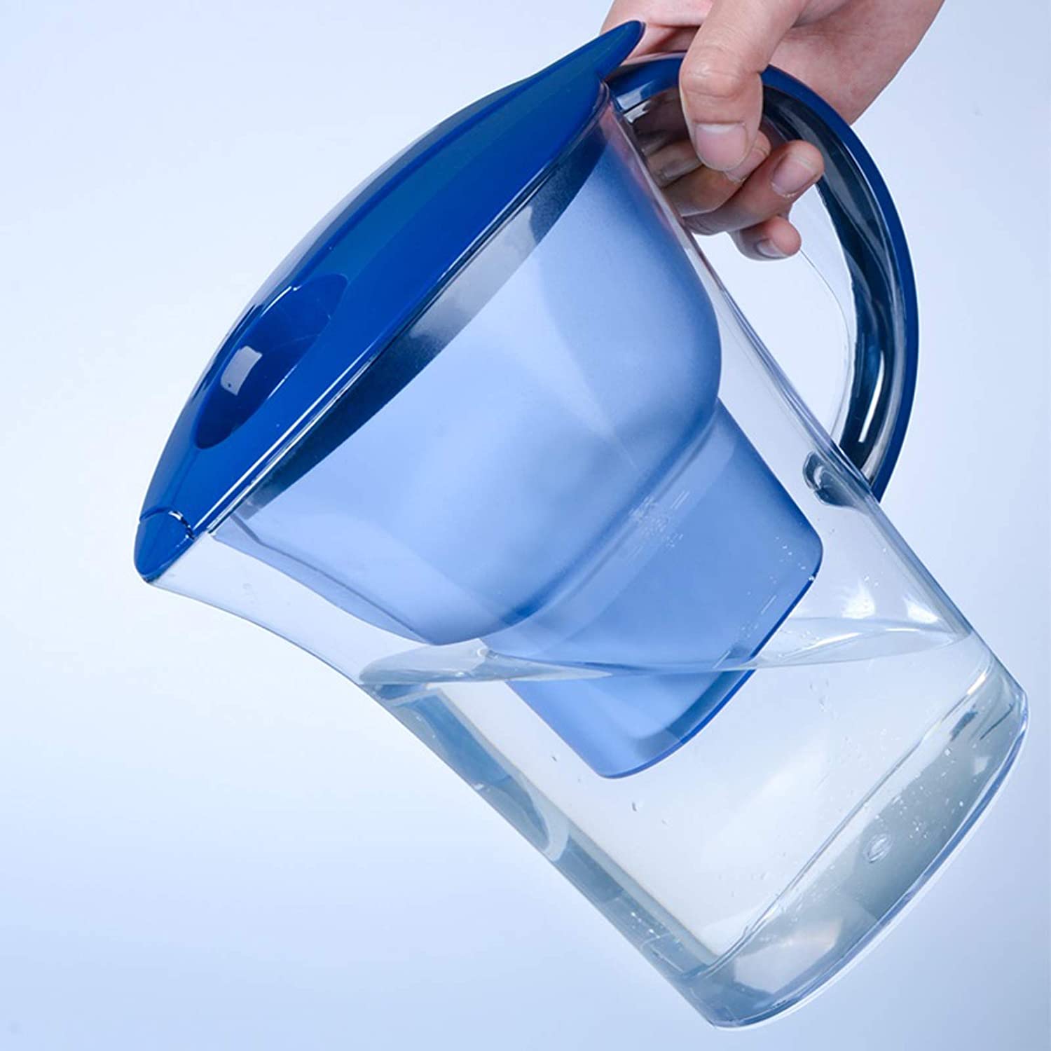 ODOROKU 2.5L Water Filter Pitcher, Alkaline Water Purifier Jug Filter Change Indicator Purify and Increase PH Levels for Drinking Water 4-Stage Filtration System Reduces Limescale, Chlorine, Lead and Micro (1 Filter Included) - ODOROKU