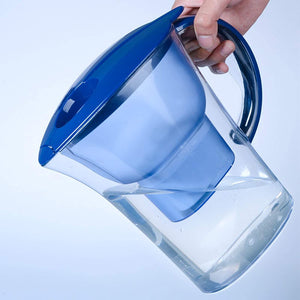 ODOROKU 2.5L Water Filter Pitcher, Alkaline Water Purifier Jug Filter Change Indicator Purify and Increase PH Levels for Drinking Water 4-Stage Filtration System Reduces Limescale, Chlorine, Lead and Micro (1 Filter Included) - ODOROKU