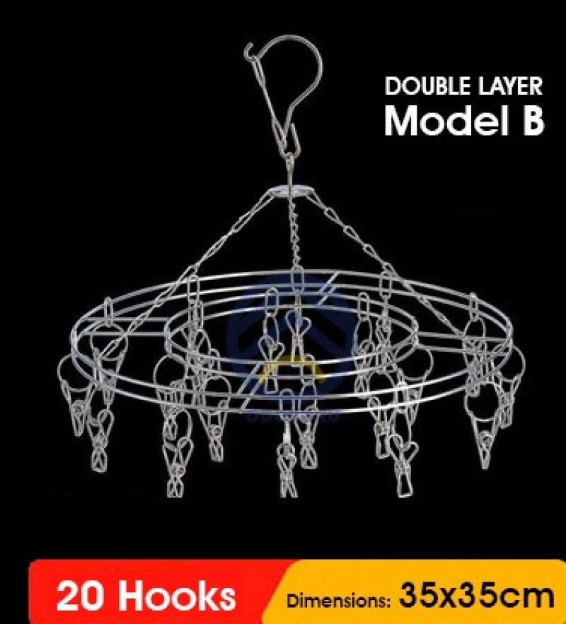 ODOROKU Stainless Steel Laundry Drying Rack Clothes Hanger for Drying Socks,Drying Towels, Diapers, Bras, Baby Clothes,Underwear, Socks Gloves - ODOROKU