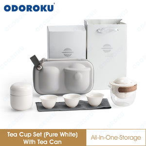 ODOROKU Handmade Travel Ceramic Chinese Tea Set with Tea Pot and Tea Cups with Portable Bag Teacup Portable Bag for Home Office Outdoor Picnic - ODOROKU