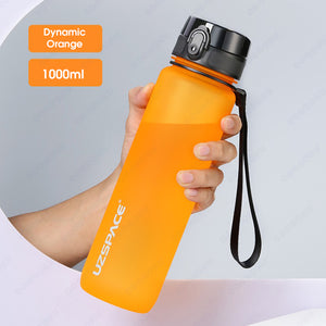 ODOROKU Neon Frosted BPA Free Water Bottle 500ml 1000ml 1 Litre USA Tritan Food Grade Material Easy One-Hand Opening Cover Leak-proof Safety Lock Nylong Strap Ideal for Outdoor Sports Exercise Cycling Tritan Water Bottle - ODOROKU