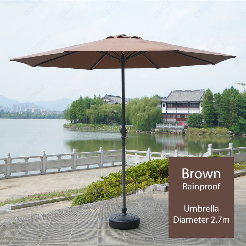 ODOROKU Patio Umbrella Parasol Cover Waterproof Outdoor with Base Round Hanging Umbrella with Double Layer Canopy Sun Shade Anti UV Easy to Use - ODOROKU