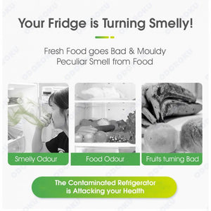 ODOROKU Refrigerator Deodorizer 120g with Natural Ingredients Odor Eliminator for Fridges Freezers Coolers Tea Polypheno - ODOROKU