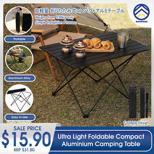 ODOROKU Aluminium Camping Table Folding Beach Table Small Folding Table Outdoor Ultralight Aluminum Camping Table Portable Compact Backpacking Table Travel Table for Beach Picnics Cooking Hiking - ODOROKU