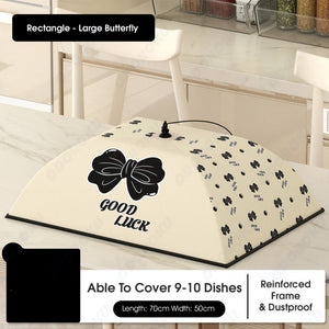 ODOROKU Cute Aluminum Foil Foldable Table Dustproof Food Cover Dish Cover Foldable Insulated Thermal Food Cover Collapsible Dustproof Beige - ODOROKU