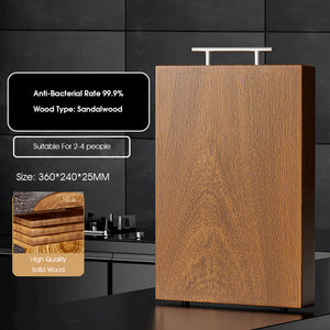 ODOROKU Thick Black Gold Solid Wood Chopping Board with Handle South America Imported Sandalwood For Chopping Meat Bone Vegetable Fruits Natural Wood Butcher Block Thich Hard Heavy Duty Cutting Board for Kitchen - ODOROKU