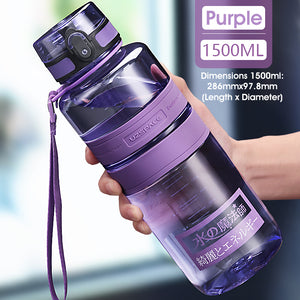 ODOROKU BPA Free Water Bottle 500ml/1000ml USA Tritan Food Grade Material Easy One-Hand Opening Cover Leak-proof - ODOROKU