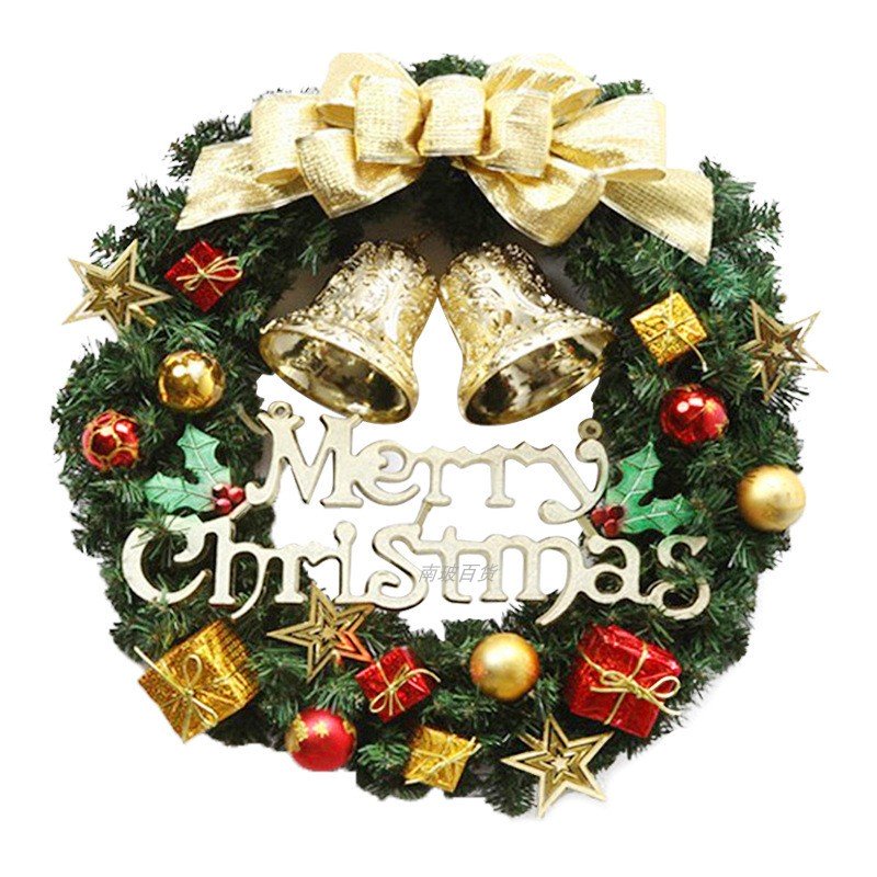 ODOROKU 30cm Artificial Christmas Wreath Hanging Wreath for Front Door, Wall and Windows, Xmas Garland with Bowknot Flower Christmas Ornaments for Holiday Christmas Party Decorations - ODOROKU