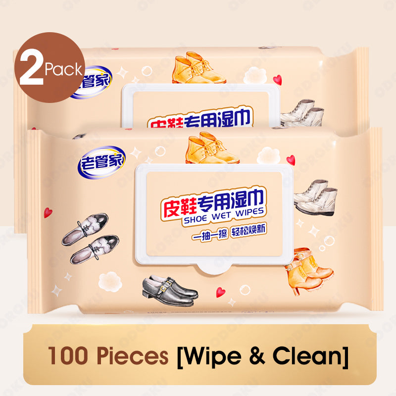 ODOROKU Leather Cleaning Wet Wipes 50 Count for Mould Mold Remover Shoe Boots Suede Shoes Heels Purse Jacket Sofa Leather Polish - ODOROKU