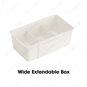 ODOORKU 27-38.5cm Adjustable Organizer Extendable Storage Basket Wardrobe Drawer Organizer Extendable Box Organizer Wardrobe Drawer Organizer Container Wardrobe Storage Box White - ODOROKU